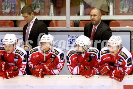 Eishockey AHL. Sky Alps Hockey League. KAC gegen Jesenice. Trainer Kirk Furey, Ryan Foster (KAC). Klagenfurt, am 18.10.2016.
Foto: Kuess

---
pressefotos, pressefotografie, kuess, qs, qspictures, sport, bild, bilder, bilddatenbank