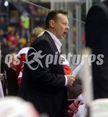 EBEL. Eishockey Bundesliga. KAC gegen HDD Olimpija Ljubljana. Trainer Mike Pellegrims (KAC). Klagenfurt, am 21.10.2016.
Foto: Kuess

---
pressefotos, pressefotografie, kuess, qs, qspictures, sport, bild, bilder, bilddatenbank