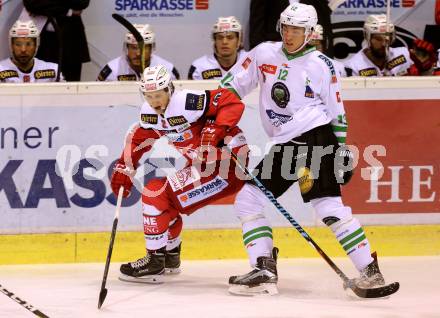 EBEL. Eishockey Bundesliga. KAC gegen HDD Olimpija Ljubljana. Marco Richter, (KAC), Gilbert Gabor (Laibach). Klagenfurt, am 21.10.2016.
Foto: Kuess

---
pressefotos, pressefotografie, kuess, qs, qspictures, sport, bild, bilder, bilddatenbank