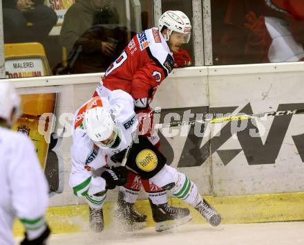 EBEL. Eishockey Bundesliga. KAC gegen HDD Olimpija Ljubljana. Stefan Geier, (KAC), Ziga Pesut (Laibach). Klagenfurt, am 21.10.2016.
Foto: Kuess

---
pressefotos, pressefotografie, kuess, qs, qspictures, sport, bild, bilder, bilddatenbank