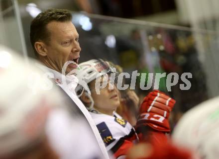 EBEL. Eishockey Bundesliga. KAC gegen HDD Olimpija Ljubljana. Trainer Mike Pellegrims (KAC). Klagenfurt, am 21.10.2016.
Foto: Kuess

---
pressefotos, pressefotografie, kuess, qs, qspictures, sport, bild, bilder, bilddatenbank