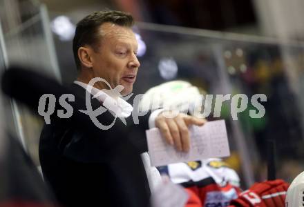 EBEL. Eishockey Bundesliga. KAC gegen HDD Olimpija Ljubljana. Trainer Mike Pellegrims (KAC). Klagenfurt, am 21.10.2016.
Foto: Kuess

---
pressefotos, pressefotografie, kuess, qs, qspictures, sport, bild, bilder, bilddatenbank