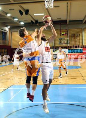 Basketball 2. Bundesliga. GD 3. Runde Woerthersee Piraten gegen BBU Salzburg.  Joachim Buggelsheim, (Piraten), Georg Lampl  (Salzburg). Klagenfurt, am 22.10.2016.
Foto: Kuess
---
pressefotos, pressefotografie, kuess, qs, qspictures, sport, bild, bilder, bilddatenbank