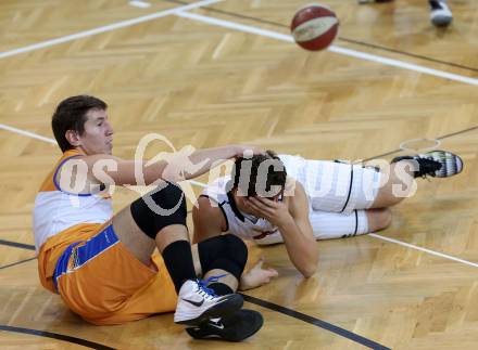 Basketball 2. Bundesliga. GD 3. Runde Woerthersee Piraten gegen BBU Salzburg. Andi Nuck,  (Piraten), Guillermo Sanchez Daza (Salzburg). Klagenfurt, am 22.10.2016.
Foto: Kuess
---
pressefotos, pressefotografie, kuess, qs, qspictures, sport, bild, bilder, bilddatenbank