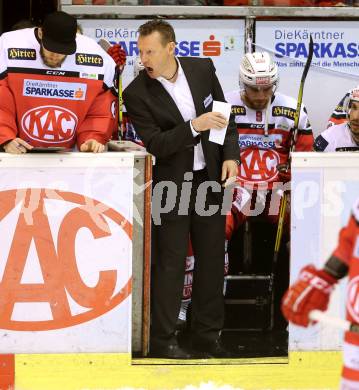 EBEL. Eishockey Bundesliga. KAC gegen EHC Liwest Black Wings Linz. Trainer Mike Pellegrims (KAC). Klagenfurt, am 23.10.2016.
Foto: Kuess

---
pressefotos, pressefotografie, kuess, qs, qspictures, sport, bild, bilder, bilddatenbank