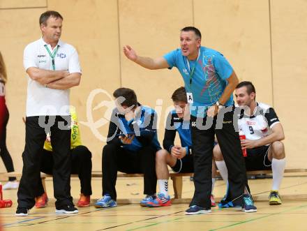 Handball HLA. SC Ferlach gegen Moser Medical UHK Krems. Trainer Ivan Vajdl, Co-Trainer Wolfgang Wischounig (Ferlach). Ferlach, am 25.10.2016.
Foto: Kuess

---
pressefotos, pressefotografie, kuess, qs, qspictures, sport, bild, bilder, bilddatenbank