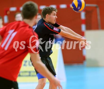 Volleyball Bundesliga. VBK Woerthersee Loewen gegen VC Graz.  Philipp Zabernig (Woerthersee Loewen). Klagenfurt, am 26.10.2016.
Foto: Kuess
---
pressefotos, pressefotografie, kuess, qs, qspictures, sport, bild, bilder, bilddatenbank