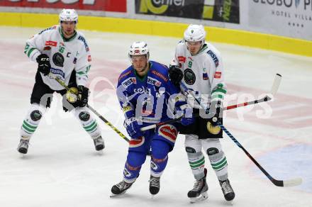 EBEL. Eishockey Bundesliga. VSV gegen	HDD Olimpija Ljubljana. Stefan Bacher, (VSV), Nik Pem, Ales Music (Laibach). Villach, am 28.10.2016.
Foto: Kuess

---
pressefotos, pressefotografie, kuess, qs, qspictures, sport, bild, bilder, bilddatenbank