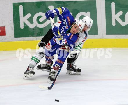 EBEL. Eishockey Bundesliga. VSV gegen	HDD Olimpija Ljubljana. Christof Kromp, (VSV), Nik Pem (Laibach). Villach, am 28.10.2016.
Foto: Kuess

---
pressefotos, pressefotografie, kuess, qs, qspictures, sport, bild, bilder, bilddatenbank