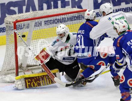 EBEL. Eishockey Bundesliga. VSV gegen	HDD Olimpija Ljubljana. Miha Verlic, (VSV), Jeff Frazee, Kristjan Cepon  (Laibach). Villach, am 28.10.2016.
Foto: Kuess

---
pressefotos, pressefotografie, kuess, qs, qspictures, sport, bild, bilder, bilddatenbank