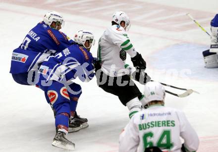 EBEL. Eishockey Bundesliga. VSV gegen	HDD Olimpija Ljubljana. Mikko Jokela, Brock McBride, (VSV), Adis Alagic (Laibach). Villach, am 28.10.2016.
Foto: Kuess

---
pressefotos, pressefotografie, kuess, qs, qspictures, sport, bild, bilder, bilddatenbank