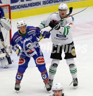 EBEL. Eishockey Bundesliga. VSV gegen	HDD Olimpija Ljubljana. Nico Brunner, (VSV), Adis Alagic  (Laibach). Villach, am 28.10.2016.
Foto: Kuess

---
pressefotos, pressefotografie, kuess, qs, qspictures, sport, bild, bilder, bilddatenbank