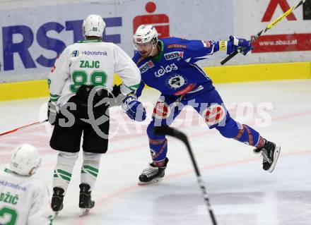 EBEL. Eishockey Bundesliga. VSV gegen	HDD Olimpija Ljubljana. Torjubel Miha Verlic (VSV). Villach, am 28.10.2016.
Foto: Kuess

---
pressefotos, pressefotografie, kuess, qs, qspictures, sport, bild, bilder, bilddatenbank