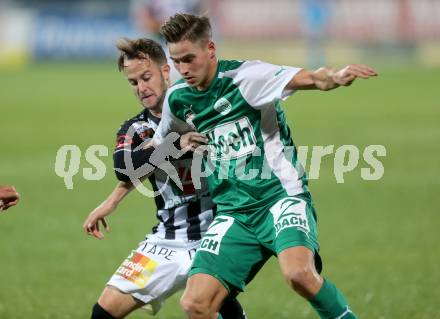 Fussball Bundesliga. RZ Pellets WAC gegen SV Mattersburg. Christian Klem, (WAC), Thorsten Roecher  (Mattersburg). Wolfsberg, am 29.10.2016.
Foto: Kuess

---
pressefotos, pressefotografie, kuess, qs, qspictures, sport, bild, bilder, bilddatenbank