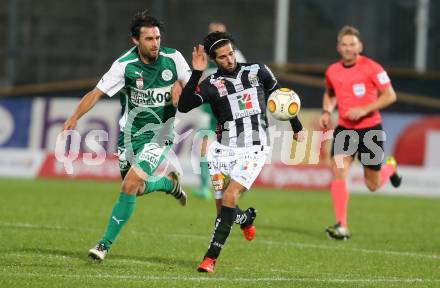 Fussball Bundesliga. RZ Pellets WAC gegen SV Mattersburg. Jacobo Maria Ynclan Pajares, (WAC), Alejandro Velasco Farinas  (Mattersburg). Wolfsberg, am 29.10.2016.
Foto: Kuess

---
pressefotos, pressefotografie, kuess, qs, qspictures, sport, bild, bilder, bilddatenbank