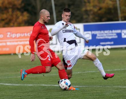 Fussball. Kaerntner Liga. Atus Ferlach gegen SAK. Stephan Mathias Stueckler  (Ferlach), Zoran Vukovic (SAK). Ferlach, 29.10.2016.
Foto: Kuess
---
pressefotos, pressefotografie, kuess, qs, qspictures, sport, bild, bilder, bilddatenbank