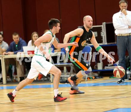 Basketball 2. Bundesliga. GD 4. Runde KOS Celovec gegen Basket Flames.  Papic Peter (KOS Celovec), Seel Philipp (Basket Flames). Klagenfurt, am 29.10.2016.
Foto: Kuess
---
pressefotos, pressefotografie, kuess, qs, qspictures, sport, bild, bilder, bilddatenbank