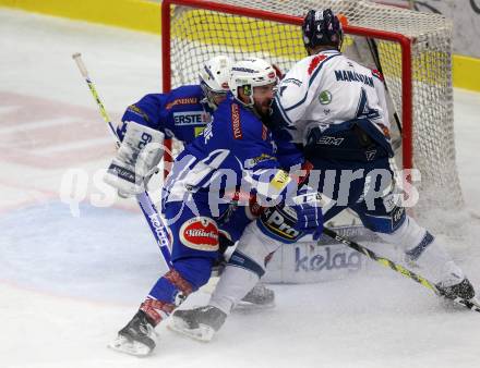 EBEL. Eishockey Bundesliga. VSV gegen	Fehervar AV 19. Samuel Labrecque, Olivier Roy, (VSV), Antonin Manvian  (Alba Volan). Villach, am 30.10.2016.
Foto: Kuess

---
pressefotos, pressefotografie, kuess, qs, qspictures, sport, bild, bilder, bilddatenbank