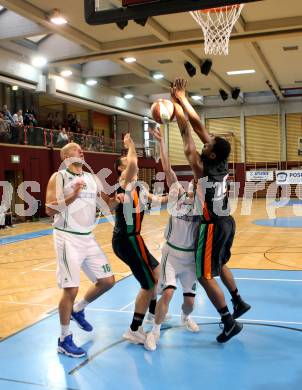 Basketball 2. Bundesliga. GD 4. Runde KOS Celovec gegen Basket Flames.  Vjeran Soldo, Erculj Ziga (KOS Celovec), Gavranic Vladimir, Misangumukini Maximilian (Basket Flames). Klagenfurt, am 29.10.2016.
Foto: Kuess
---
pressefotos, pressefotografie, kuess, qs, qspictures, sport, bild, bilder, bilddatenbank