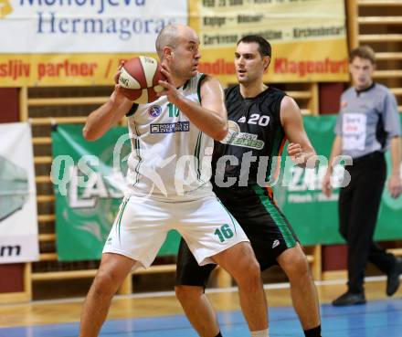 Basketball 2. Bundesliga. GD 4. Runde KOS Celovec gegen Basket Flames.  Vjeran Soldo (KOS Celovec), Gavranic Vladimir (Basket Flames). Klagenfurt, am 29.10.2016.
Foto: Kuess
---
pressefotos, pressefotografie, kuess, qs, qspictures, sport, bild, bilder, bilddatenbank