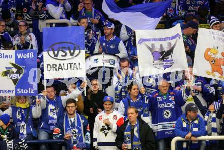 EBEL. Eishockey Bundesliga. VSV gegen	Fehervar AV 19. Fans (VSV). Villach, am 30.10.2016.
Foto: Kuess

---
pressefotos, pressefotografie, kuess, qs, qspictures, sport, bild, bilder, bilddatenbank