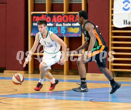 Basketball 2. Bundesliga. GD 4. Runde KOS Celovec gegen Basket Flames.  Papic Peter (KOS Celovec), Misangumukini Maximilian (Basket Flames). Klagenfurt, am 29.10.2016.
Foto: Kuess
---
pressefotos, pressefotografie, kuess, qs, qspictures, sport, bild, bilder, bilddatenbank