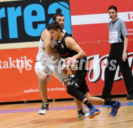 Basketball 2. Bundesliga. GD 5. Runde. Woerthersee Piraten gegen Mattersburg Rocks. Milos Mickovic (Woerthersee Piraten), Bence Czukor (Mattersburg). Klagenfurt, am 5.11.2016.
Foto: Kuess
---
pressefotos, pressefotografie, kuess, qs, qspictures, sport, bild, bilder, bilddatenbank