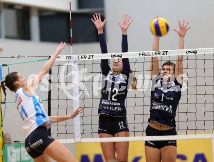 Volleyball. AVL 1. Bundesliga. ATSC KELAG Wildcats. Aichholzer Lucia, Rajic Tatjana (Wildcats). Klagenfurt, 5.11.2015.
Foto: Kuess

---
pressefotos, pressefotografie, kuess, qs, qspictures, sport, bild, bilder, bilddatenbank