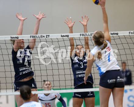 Volleyball. AVL 1. Bundesliga. ATSC KELAG Wildcats. Mueller Sabrina, Kontrec Nina (Wildcats). Klagenfurt, 5.11.2015.
Foto: Kuess

---
pressefotos, pressefotografie, kuess, qs, qspictures, sport, bild, bilder, bilddatenbank