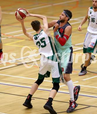 Basketball 2. Bundesliga. GD 5. Runde. Villach Raiders gegen Dornbirn Lions.  Marko Kolaric, (Villach), Luka Brajkovic  (Dornbirn). Villach, am 5.11.2016.
Foto: Kuess
---
pressefotos, pressefotografie, kuess, qs, qspictures, sport, bild, bilder, bilddatenbank