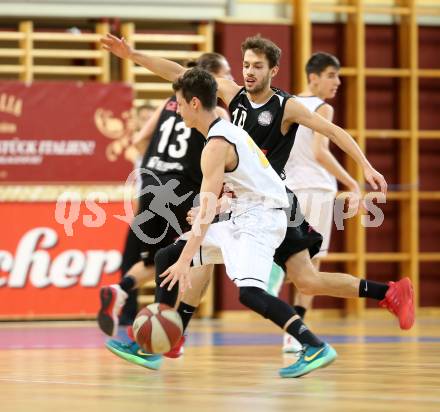 Basketball 2. Bundesliga. GD 5. Runde. Woerthersee Piraten gegen Mattersburg Rocks. Maximilian Sickl (Woerthersee Piraten), Nicoli Jan (Mattersburg). Klagenfurt, am 5.11.2016.
Foto: Kuess
---
pressefotos, pressefotografie, kuess, qs, qspictures, sport, bild, bilder, bilddatenbank