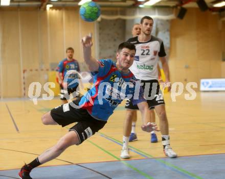 HLA. Handball Bundesliga. SC Ferlach gegen Union JURI Leoben. Dean Pomorisac, (Ferlach), Hasbulat Sabazgiraev  (Leoben). Ferlach, am 11.11.2016.
Foto: Kuess

---
pressefotos, pressefotografie, kuess, qs, qspictures, sport, bild, bilder, bilddatenbank