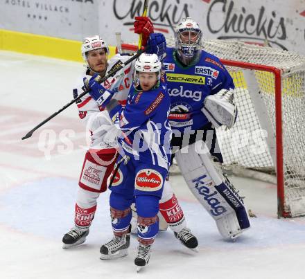 EBEL. Eishockey Bundesliga. VSV gegen	KAC. Kevin Wehrs, Olivier Roy,  (VSV), Manuel Geier (KAC). Villach, am 13.11.2016.
Foto: Kuess

---
pressefotos, pressefotografie, kuess, qs, qspictures, sport, bild, bilder, bilddatenbank