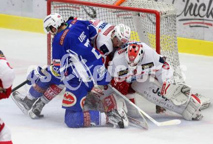 EBEL. Eishockey Bundesliga. VSV gegen	KAC. Jan Urbas, (VSV),  Mark Hurturbise, David Madlehner (KAC). Villach, am 13.11.2016.
Foto: Kuess

---
pressefotos, pressefotografie, kuess, qs, qspictures, sport, bild, bilder, bilddatenbank