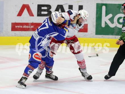 EBEL. Eishockey Bundesliga. VSV gegen	KAC. Christof Kromp,  (VSV), Christoph Duller (KAC). Villach, am 13.11.2016.
Foto: Kuess

---
pressefotos, pressefotografie, kuess, qs, qspictures, sport, bild, bilder, bilddatenbank