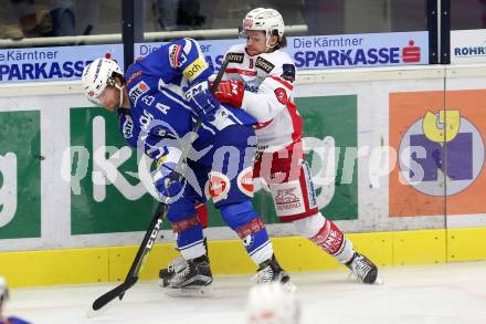 EBEL. Eishockey Bundesliga. VSV gegen	KAC. Markus Schlacher, (VSV), Nikolaus Kraus (KAC). Villach, am 13.11.2016.
Foto: Kuess

---
pressefotos, pressefotografie, kuess, qs, qspictures, sport, bild, bilder, bilddatenbank