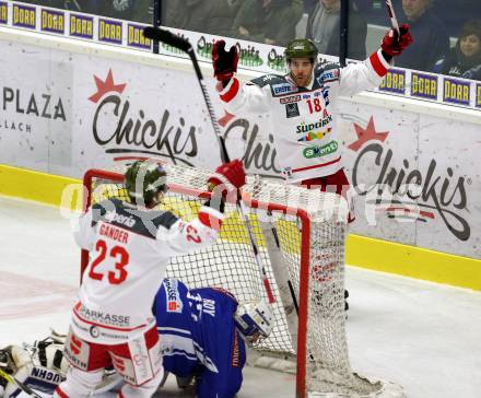 EBEL. Eishockey Bundesliga. VSV gegen	HCB Suedtirol Alperia. Torjubel Anton Bernard (Bozen). Villach, am 20.11.2016.
Foto: Kuess

---
pressefotos, pressefotografie, kuess, qs, qspictures, sport, bild, bilder, bilddatenbank