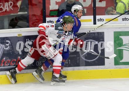 EBEL. Eishockey Bundesliga. VSV gegen	HCB Suedtirol Alperia. Patrick Platzer,  (VSV), Maxwell Everson (Bozen). Villach, am 20.11.2016.
Foto: Kuess

---
pressefotos, pressefotografie, kuess, qs, qspictures, sport, bild, bilder, bilddatenbank