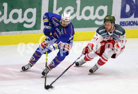 EBEL. Eishockey Bundesliga. VSV gegen	HCB Suedtirol Alperia. Miha Verlic,  (VSV), Daniel Glira (Bozen). Villach, am 20.11.2016.
Foto: Kuess

---
pressefotos, pressefotografie, kuess, qs, qspictures, sport, bild, bilder, bilddatenbank