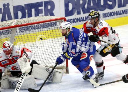 EBEL. Eishockey Bundesliga. VSV gegen	HC Orli Znojmo. Olivier Latendresse,  (VSV), Marek Schwarz, Dalibor Reznicek (Znojmo). Villach, am 25.11.2016.
Foto: Kuess

---
pressefotos, pressefotografie, kuess, qs, qspictures, sport, bild, bilder, bilddatenbank