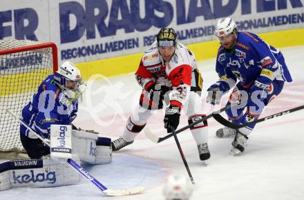 EBEL. Eishockey Bundesliga. VSV gegen	HC Orli Znojmo. Olivier Roy, Markus Schlacher, (VSV), Tomas Plihal (Znojmo). Villach, am 25.11.2016.
Foto: Kuess

---
pressefotos, pressefotografie, kuess, qs, qspictures, sport, bild, bilder, bilddatenbank