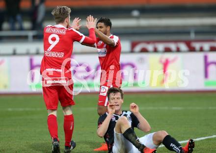 Fussball Bundesliga. RZ Pellets WAC gegen FK Austria Wien. Torjubel Kevin Friesenbichler, Ismael Tajouri (Austria Wien). Wolfsberg, am 27.11.2016.
Foto: Kuess

---
pressefotos, pressefotografie, kuess, qs, qspictures, sport, bild, bilder, bilddatenbank