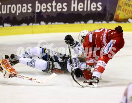 EBEL. Eishockey Bundesliga. KAC gegen 	Fehervar AV 19. Kevin Kapstad, (KAC), Andrew Sarauer  (Alba Volan). Klagenfurt, am 27.11.2016.
Foto: Kuess

---
pressefotos, pressefotografie, kuess, qs, qspictures, sport, bild, bilder, bilddatenbank