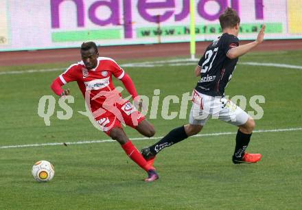 Fussball Bundesliga. RZ Pellets WAC gegen FK Austria Wien. Daniel Drescher,  (WAC), Olarenwaju Ayobami Kayode (Austria Wien). Wolfsberg, am 27.11.2016.
Foto: Kuess

---
pressefotos, pressefotografie, kuess, qs, qspictures, sport, bild, bilder, bilddatenbank