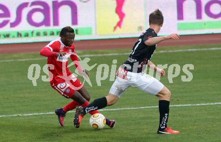 Fussball Bundesliga. RZ Pellets WAC gegen FK Austria Wien. Daniel Drescher,  (WAC), Olarenwaju Ayobami Kayode (Austria Wien). Wolfsberg, am 27.11.2016.
Foto: Kuess

---
pressefotos, pressefotografie, kuess, qs, qspictures, sport, bild, bilder, bilddatenbank