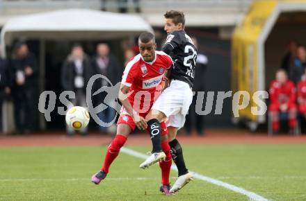 Fussball Bundesliga. RZ Pellets WAC gegen FK Austria Wien. Gerald Nutz, 	 (WAC), Felipe Augusto Rodrigues Pires (Austria Wien). Wolfsberg, am 27.11.2016.
Foto: Kuess

---
pressefotos, pressefotografie, kuess, qs, qspictures, sport, bild, bilder, bilddatenbank