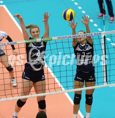 Volleyball Frauen Bundesliga. ATSC Wildcats gegen SG VB NOE Sokol/Post.Sabrina Mueller, Nina Kontrec (Wildcats). Bleiburg, am 1.12.2016.
Foto: Kuess

---
pressefotos, pressefotografie, kuess, qs, qspictures, sport, bild, bilder, bilddatenbank