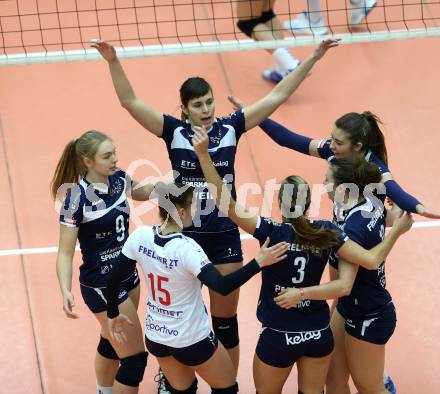 Volleyball Frauen Bundesliga. ATSC Wildcats gegen SG VB NOE Sokol/Post. Jubel  (Wildcats). Bleiburg, am 1.12.2016.
Foto: Kuess

---
pressefotos, pressefotografie, kuess, qs, qspictures, sport, bild, bilder, bilddatenbank