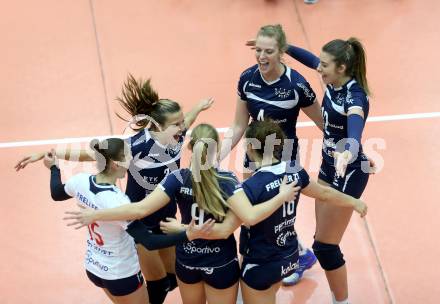 Volleyball Frauen Bundesliga. ATSC Wildcats gegen SG VB NOE Sokol/Post. Jubel Wildcats. Bleiburg, am 1.12.2016.
Foto: Kuess

---
pressefotos, pressefotografie, kuess, qs, qspictures, sport, bild, bilder, bilddatenbank