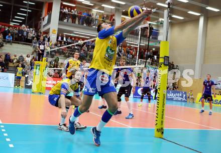 Volleyball Bundesliga. SK Posojilnica Aich/Dob gegen Hypo Tirol. Peter Mlynarcik (Aich/Dob). Bleiburg, 1.12.2016.
Foto: Kuess 
---
pressefotos, pressefotografie, kuess, qs, qspictures, sport, bild, bilder, bilddatenbank